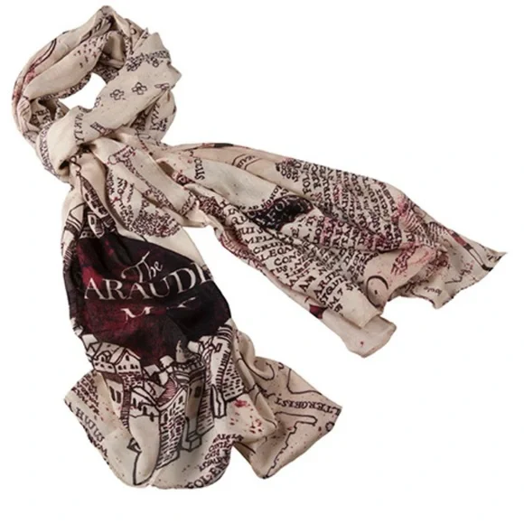 Harry Potter The Marauder’s Map Licensed Scarf Universal Studios - Picture 5 of 6